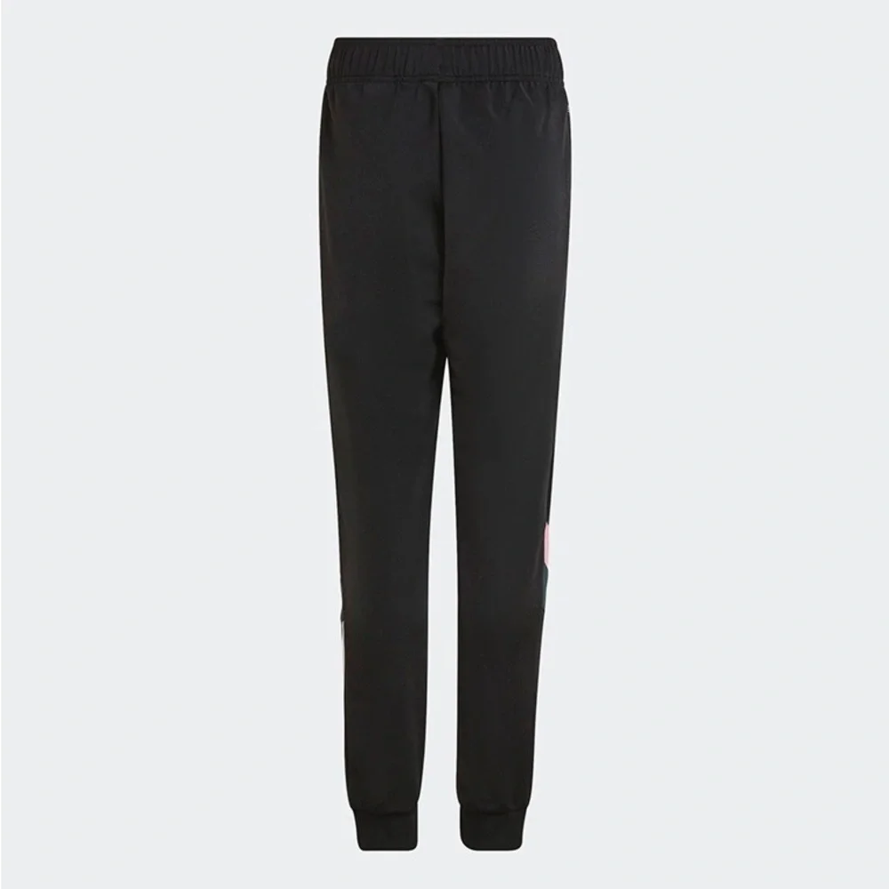 Adidas Kids Black Joggers with Pink and Green Accents - Picture 2 of 16